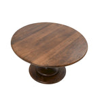 Table basse sur pied ronde en bois massif - Moderne du milieu du siècle, 34" de diamètre