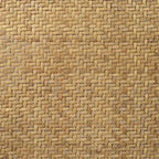 Banc de salle à manger avec dossier croisé en rotin courbé brun antique - Entièrement assemblé