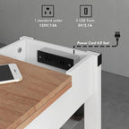 Table d'appoint à 1 tiroir avec 2 ports USB, 1 prise et étagères