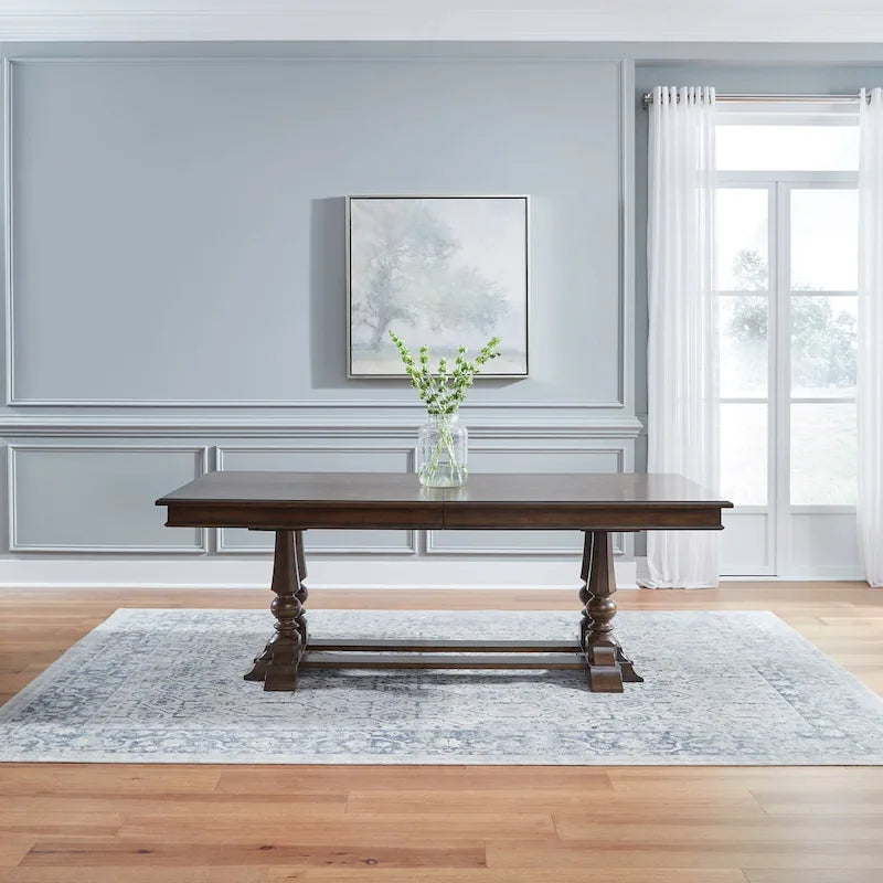 Table à tréteaux de salle à manger avec chaises - Cerisier satiné, Configurations multiples
